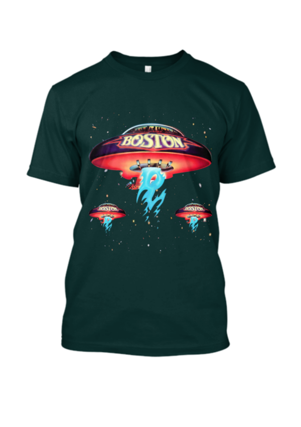 Boston Rock Band Classic Spaceship Distressed Band T Shirt