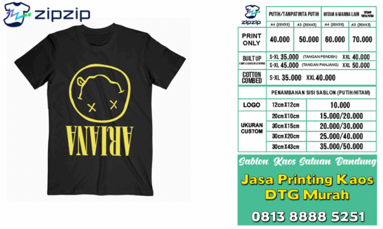  sablon  kaos  keren  2019 Sablon  Kaos  Satuan Bandung Bisa 